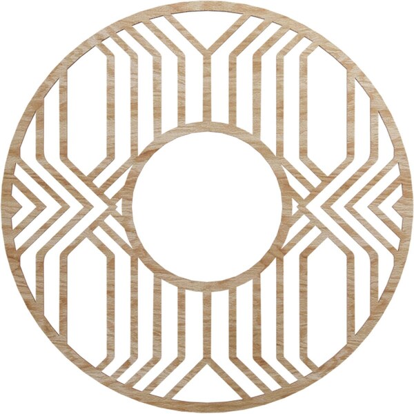 Ekena Millwork Empire Wood Fretwork Pierced Ceiling Medallion, Red Oak, 26"OD x 9 1/2"ID x 3/8"T CMWP26X26X0375EPRO - main
